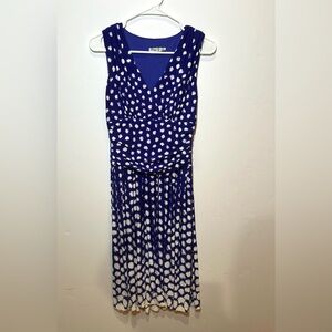 Eliza J Navy and White Midi Dress Size 2